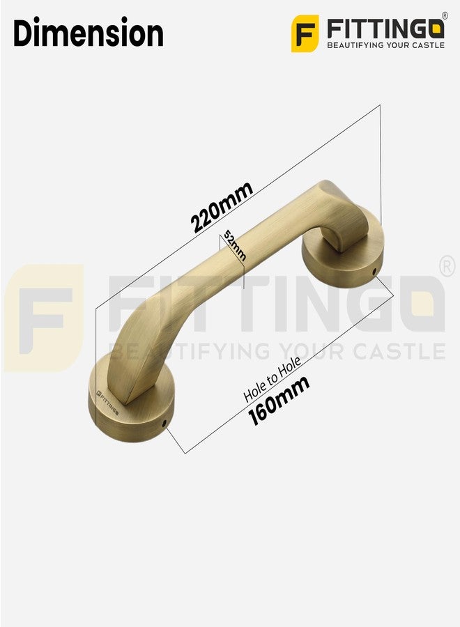 Fittingo Premium Main Door Handle 9 Inch | Zinc Alloy Antique Pull Push Handle | Contemporary Stylish Door Handle for Home, Office & Hotels | Hole to Hole 160mm | Pack of 1 | 3 Years Warranty - Image 2